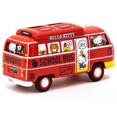 Endless Games Volkswagen Type II Van Red Hello Kitty Capsule School Bus Collab64 Series 1-64 Diecast Model Car EN3473777